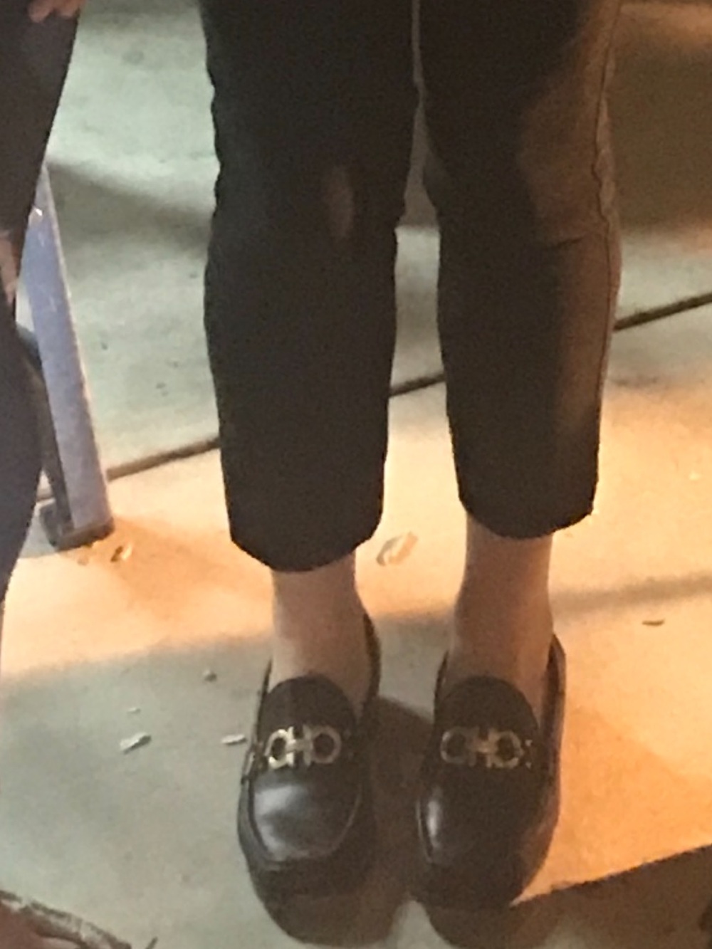 Salvatore Ferragamo Black Leather Loafers with Gold Gancini Bit - Picture 6 of 6